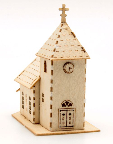 Häuserset mit Kirche